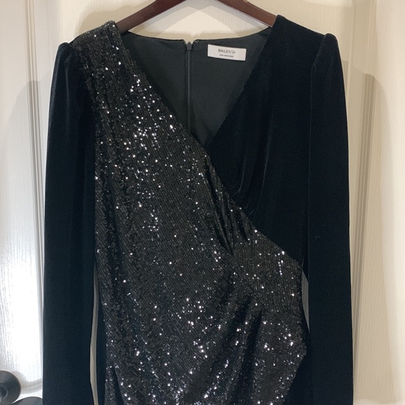 Bailey 44 Dress- Black velvet with sequins. Worn one time. - Picture 5 of 9